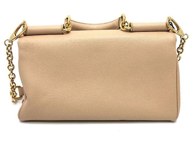 Borsa a spalla in pelle beige Dolce & Gabbana - vista 2