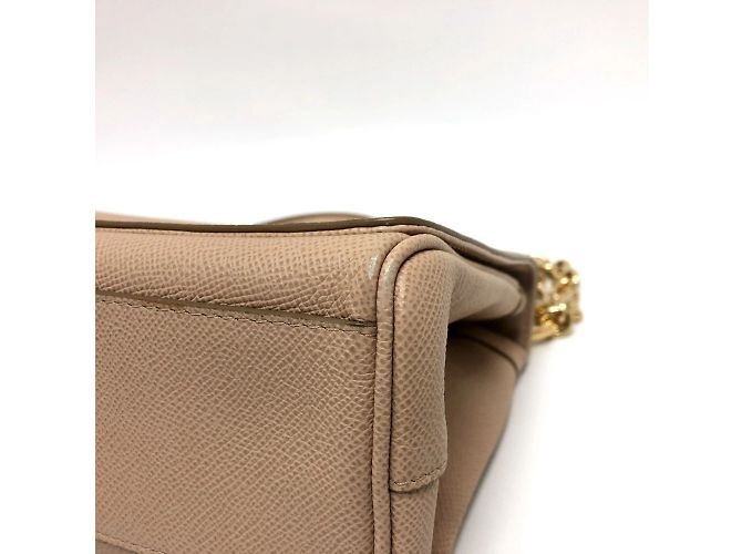 Borsa a spalla in pelle beige Dolce & Gabbana - vista 9