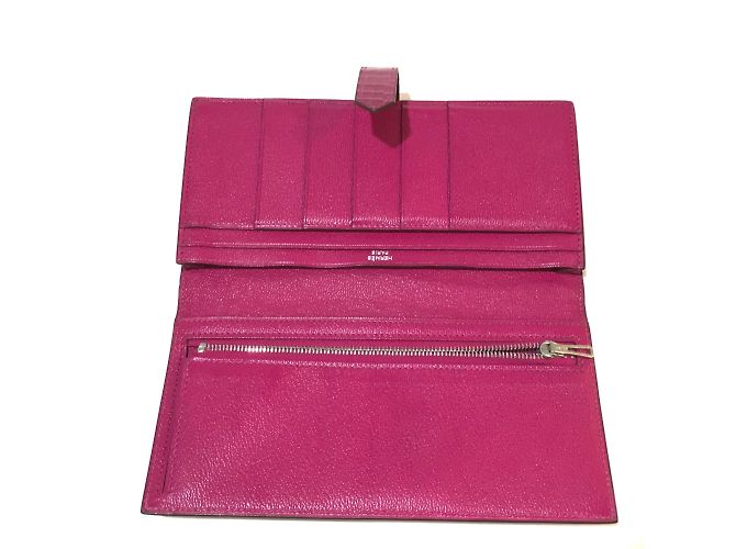 Hermès Bearn Souffle Bifold Langbörse Pink - Ansicht 7