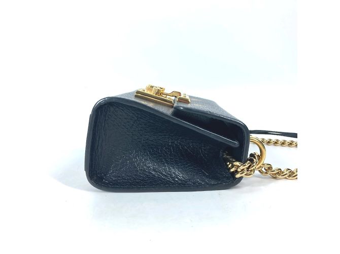 Borsa a spalla in pelle nera Gucci 432182 Nero - vista 3
