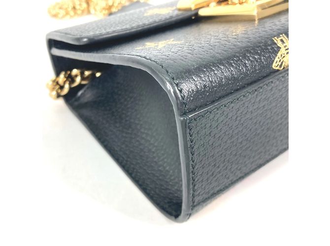 Borsa a spalla in pelle nera Gucci 432182 Nero - vista 6