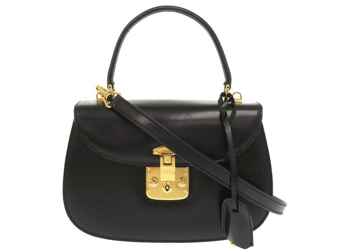 Gucci Ladylock Leather Handbag Black - view 2
