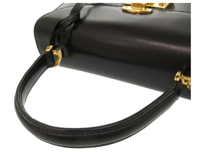 Gucci Ladylock Leather Handbag Black - view 6