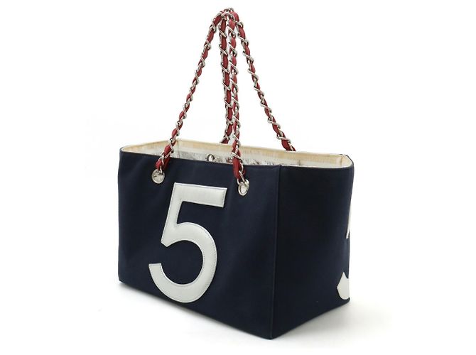 Chanel Coco Mark No.5 Tragetasche Weiß Rot Marineblau - Ansicht 3