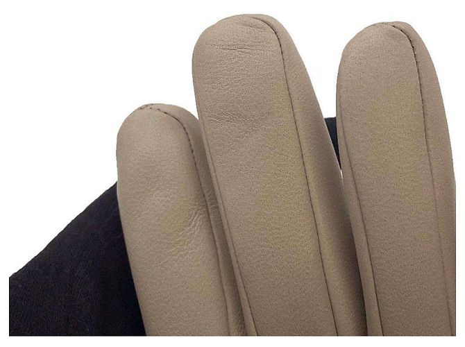 Hermès Lederhandschuhe mit Kettenanhänger Hermes Kelly Braun - Ansicht 5