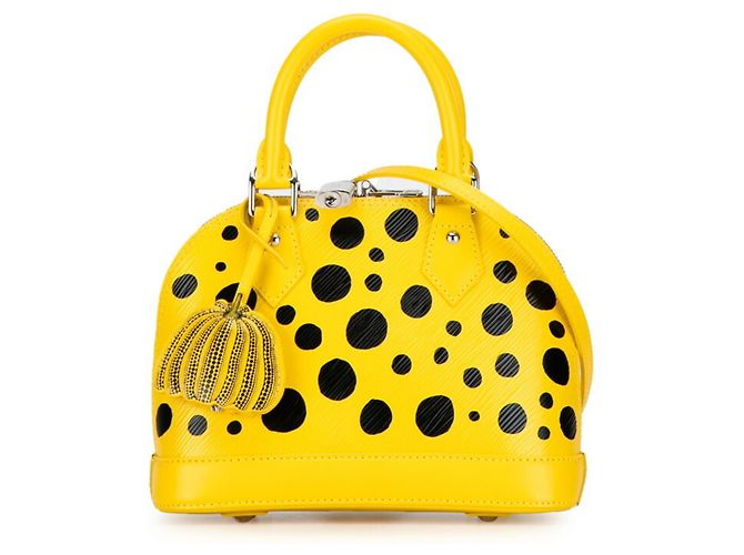 Borsa Alma BB Epi Infinity Dot di Louis Vuitton x Yayoi Kusama Nero Giallo - vista 2
