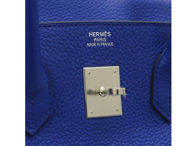 Borsa Hermès Birkin 35 in blu elettrico - vista 4