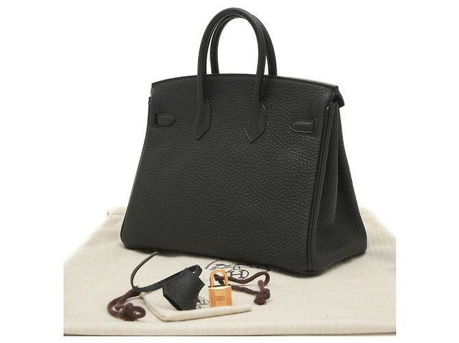Hermès Sac à main Hermes Birkin 25 en cuir Togo noir - vue 2