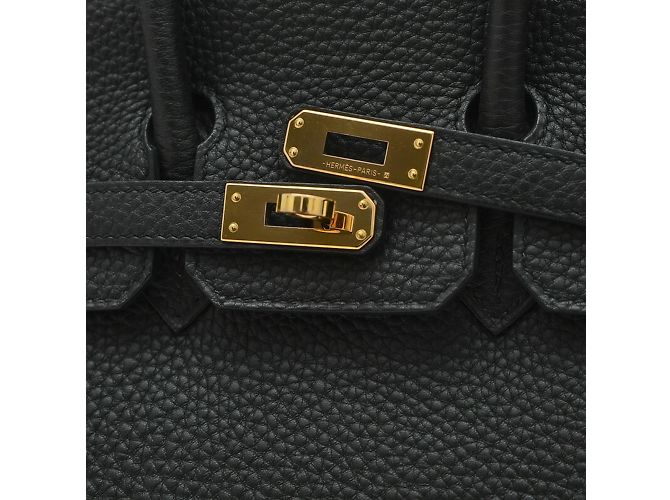 Hermès Sac à main Hermes Birkin 25 en cuir Togo noir - vue 3