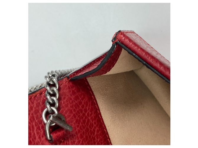 Borsa a spalla in pelle rossa Gucci Rosso - vista 10
