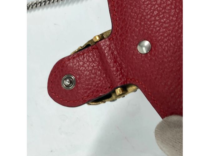 Borsa a spalla in pelle rossa Gucci Rosso - vista 12