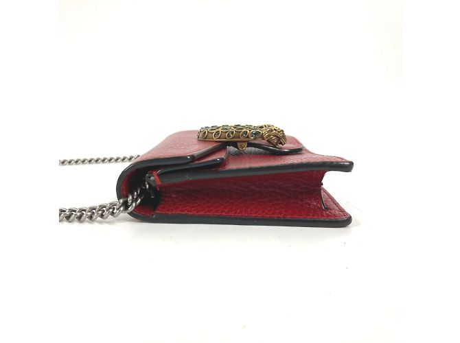 Borsa a spalla in pelle rossa Gucci Rosso - vista 3