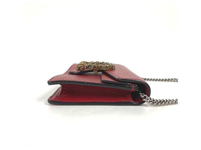 Borsa a spalla in pelle rossa Gucci Rosso - vista 4