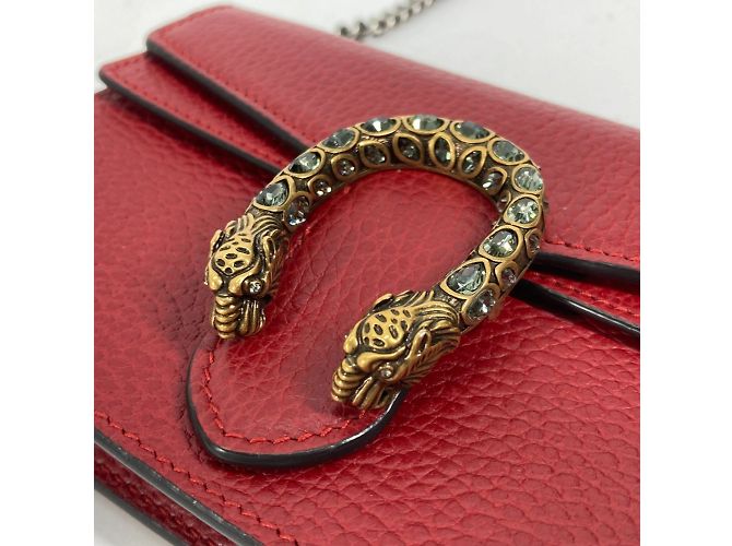 Borsa a spalla in pelle rossa Gucci Rosso - vista 5