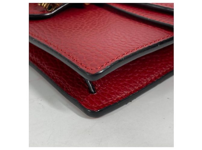 Borsa a spalla in pelle rossa Gucci Rosso - vista 6