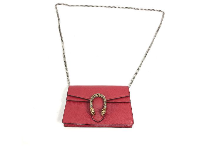 Borsa a spalla in pelle rossa Gucci Rosso - vista 8