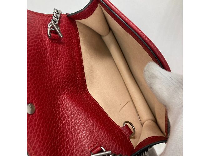 Borsa a spalla in pelle rossa Gucci Rosso - vista 9