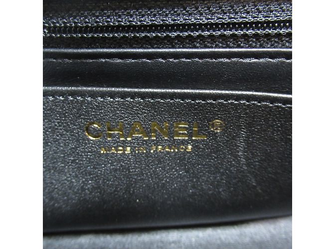 Borsa a Spalla Chanel Mini Matelassé Tweed Camelia Nero - vista 6