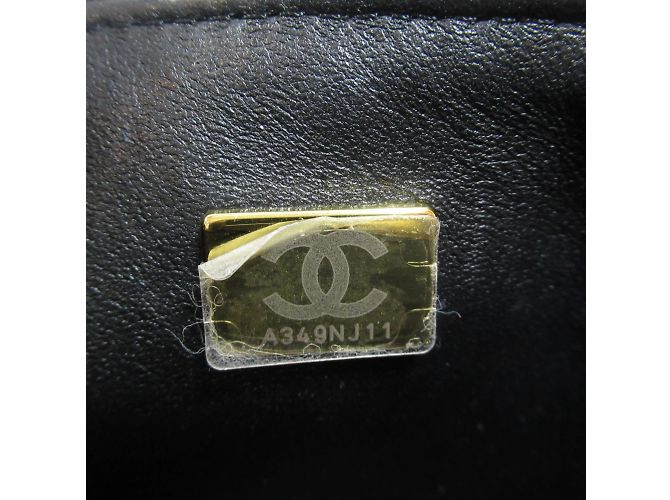 Borsa a Spalla Chanel Mini Matelassé Tweed Camelia Nero - vista 7
