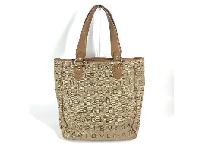 Bulgari Bvlgari Beiger Leder Tote Bag - Ansicht 2