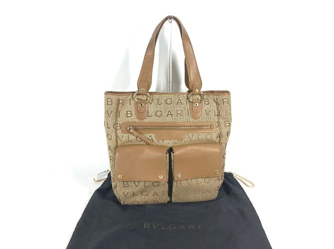 Bulgari Bvlgari Beiger Leder Tote Bag - Ansicht 5