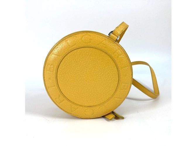 Bulgari Bvlgari Schultertasche aus gelbem Leder - Ansicht 2