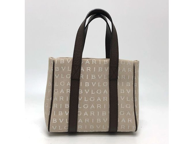Bulgari Borsa Tote Bvlgari Logo Mania Beige - vista 2