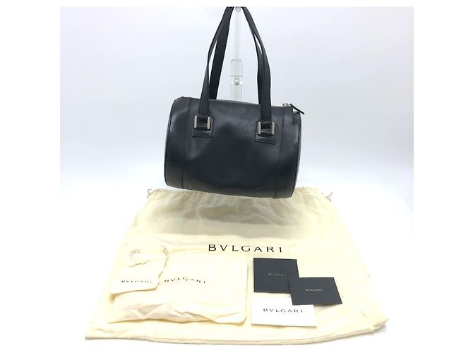 Bulgari Borsa in pelle nera Bvlgari Nero - vista 16