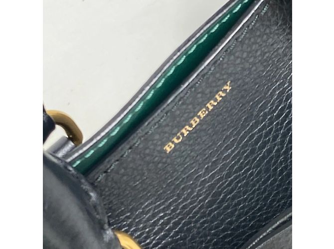 Borsa a spalla in pelle nera Burberry Nero - vista 12