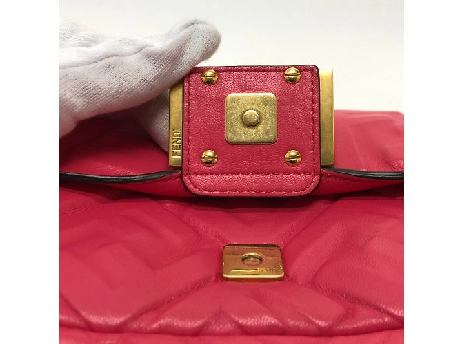 Borsa a Spalla Fendi 8BS017 FF Chain Rosa - vista 11