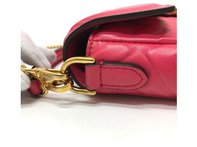 Borsa a Spalla Fendi 8BS017 FF Chain Rosa - vista 6