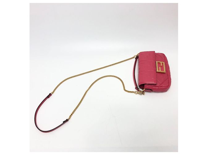 Borsa a Spalla Fendi 8BS017 FF Chain Rosa - vista 8