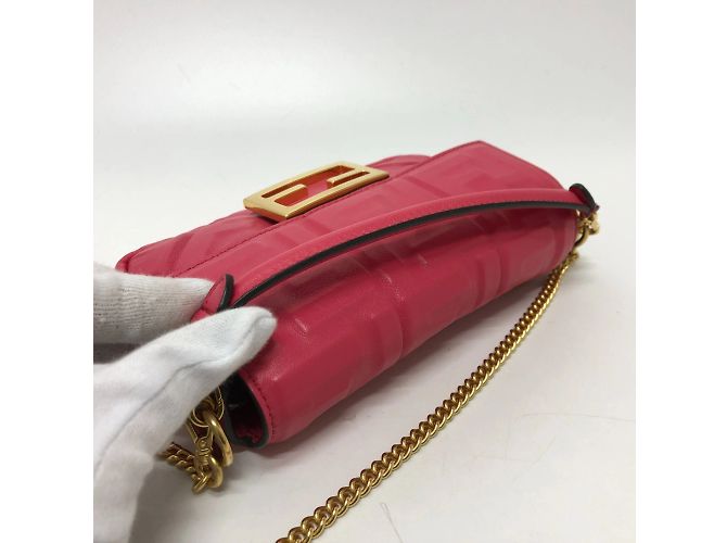 Borsa a Spalla Fendi 8BS017 FF Chain Rosa - vista 9
