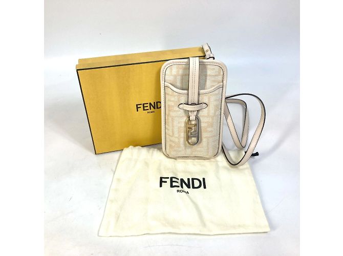 Fendi 7AS131 Custodia per Smartphone Borsa a Spalla Orlock Beige - vista 14