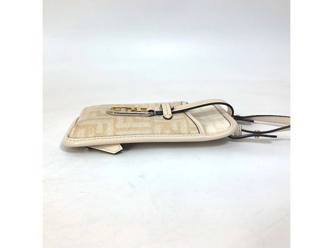 Fendi 7AS131 Custodia per Smartphone Borsa a Spalla Orlock Beige - vista 4