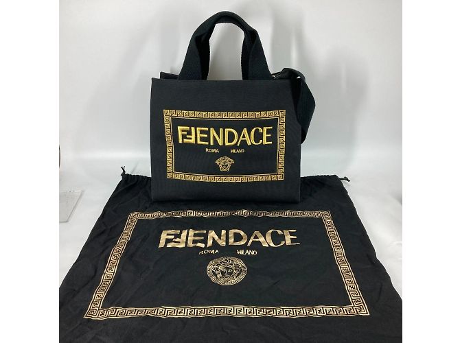 Borsa a spalla Fendi 8BH395 Collaborazione Versace Nero - vista 11