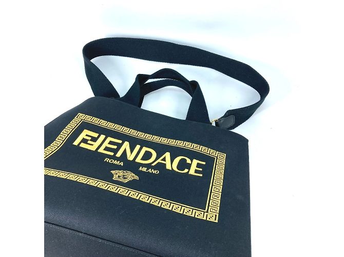 Borsa a spalla Fendi 8BH395 Collaborazione Versace Nero - vista 12
