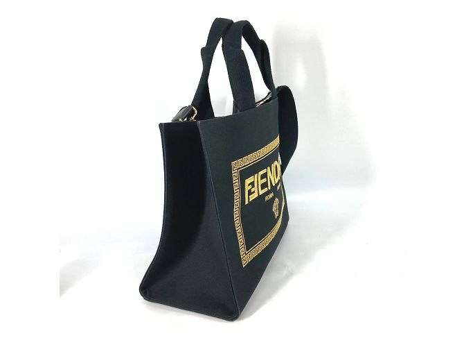 Borsa a spalla Fendi 8BH395 Collaborazione Versace Nero - vista 3