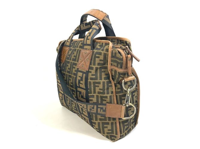 Fendi 7VA158 Zucca FF Muster Tote Bag Braun - Ansicht 4