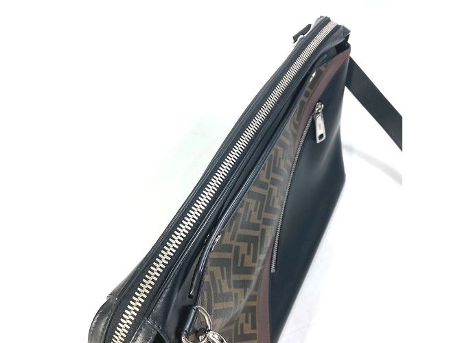 Borsa a Spalla Fendi 8BH253 Zucca Business 2WAY Marrone - vista 11