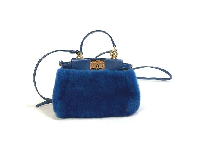 Borsa a tracolla blu Fendi - vista 2