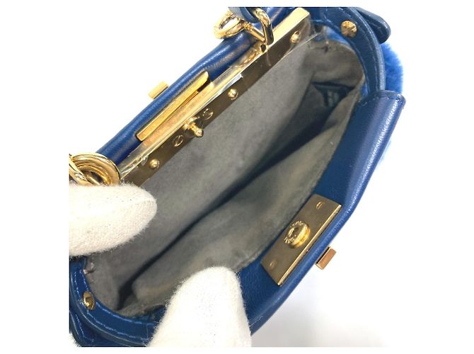 Borsa a tracolla blu Fendi - vista 4