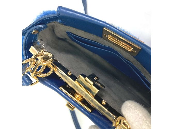 Borsa a tracolla blu Fendi - vista 5