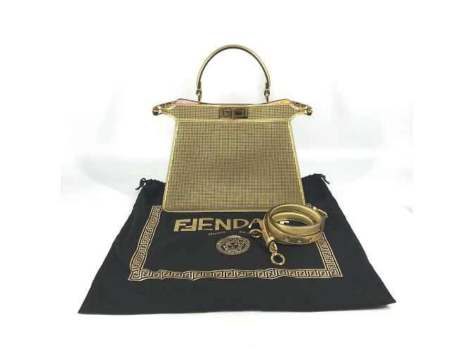 Fendi 8BN321 Versace Collaboration Handbag Golden - view 15