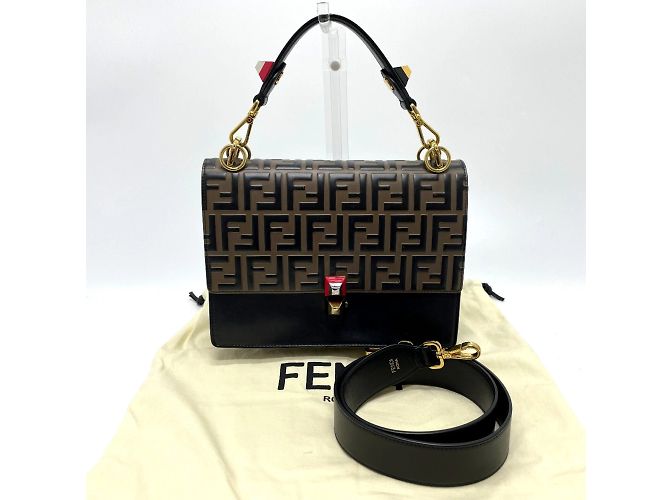 Fendi 8BT283 FF Zucca Borsa a Spalla 2WAY Marrone - vista 13