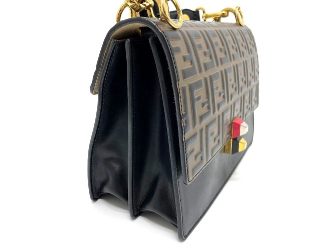 Fendi 8BT283 FF Zucca Borsa a Spalla 2WAY Marrone - vista 3