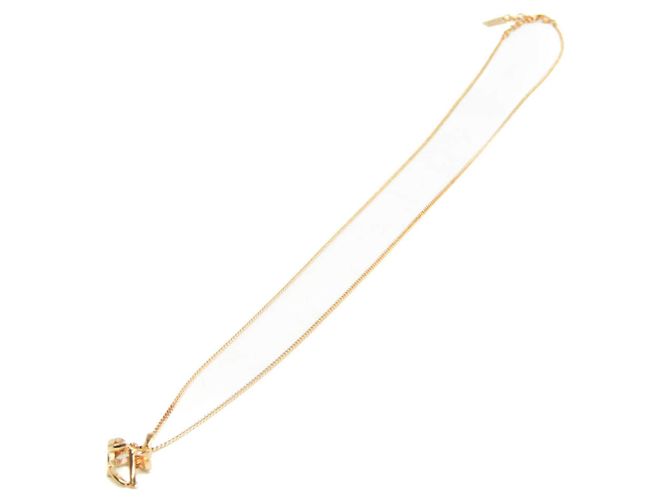Collana pendente placcata in oro con logo Yves Saint Laurent YSL - vista 2