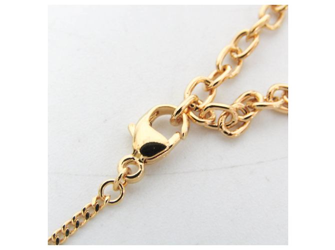 Collana pendente placcata in oro con logo Yves Saint Laurent YSL - vista 4