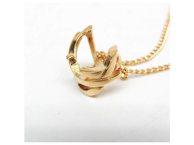 Collana pendente placcata in oro con logo Yves Saint Laurent YSL - vista 6