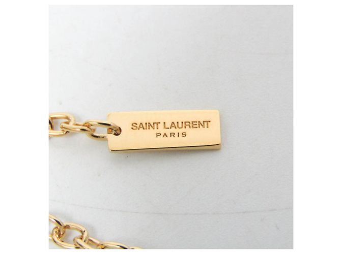 Collana pendente placcata in oro con logo Yves Saint Laurent YSL - vista 7